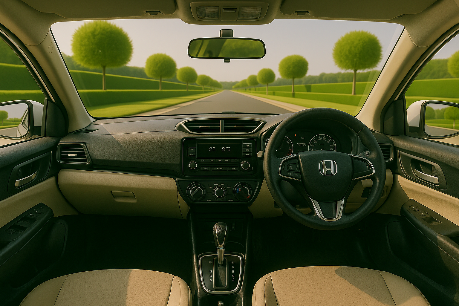 
								Honda Amaze White 2023 full									