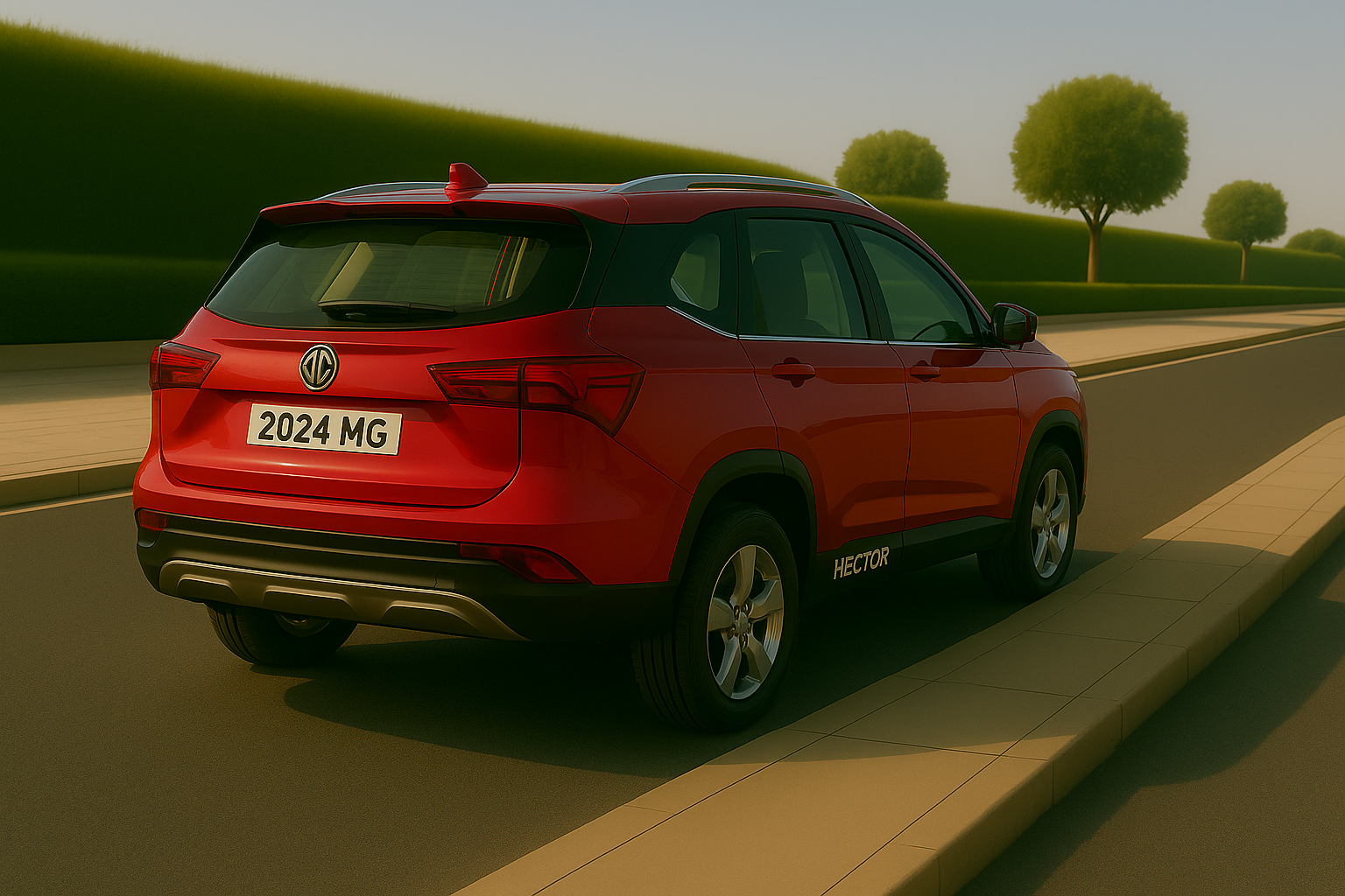 
								MG Hector Red 2024 full									